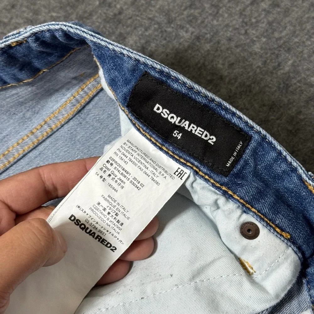 Dsquared2 Cool Guy Distressed Blue Jeans S74LB0615 Mens Size 54 IT (36x34)